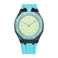 Carbon Fiber Case &  Textured FKM Strap For AP x Swatch Royal Pop Blaue Acht