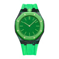 Carbon Fiber Case & Textured FKM Strap For AP x Swatch Royal Pop Green Eight