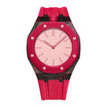 Carbon Fiber Case & Textured FKM Strap For AP x Swatch Royal Pop Otto Rosso