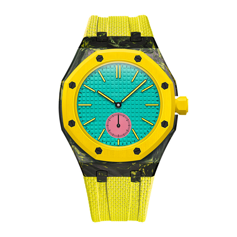 Forged Carbon Fiber Case and Textured FKM Strap For Royal Pop